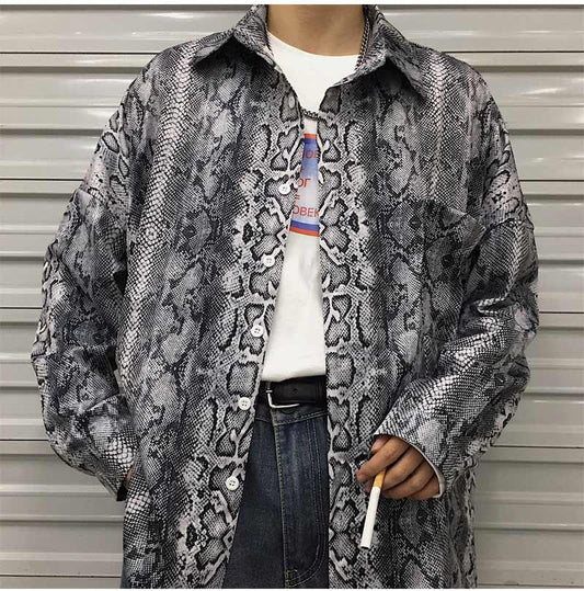 Camicia Unisex con stampa serpente