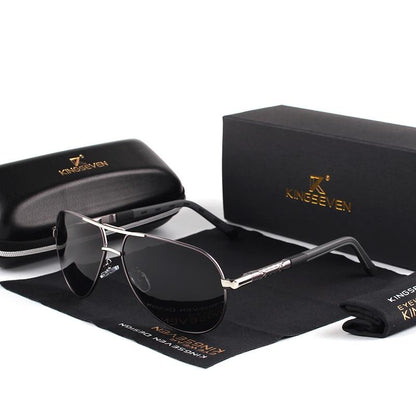 Occhiali da sole classici polarizzati in alluminio da uomo. Questi occhiali da sole combinano un design classico con materiali di alta qualità.