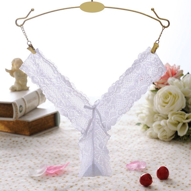 Women's Floral Embroidered Transparent Thongs