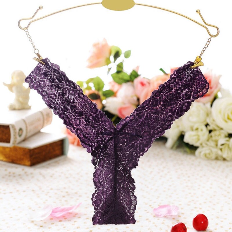 Women's Floral Embroidered Transparent Thongs
