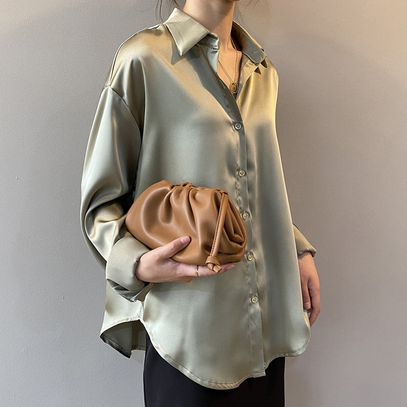 Button Up Elegant Silk Shirt