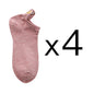 Set da 4 paia di calzini corti da donna. Comfort e stile per la stagione primaverile! Questi calzini in cotone morbido offrono una vestibilità leggera e traspirante, perfetta per il clima più mite.