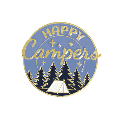 Camping Themed Metal Brooch