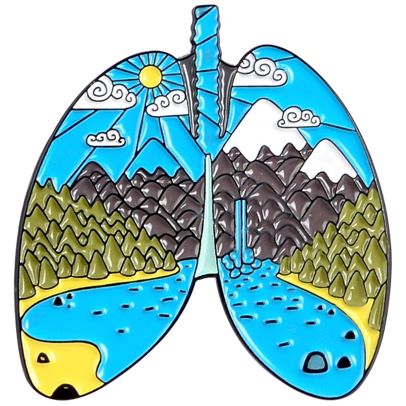 Camping Themed Metal Brooch
