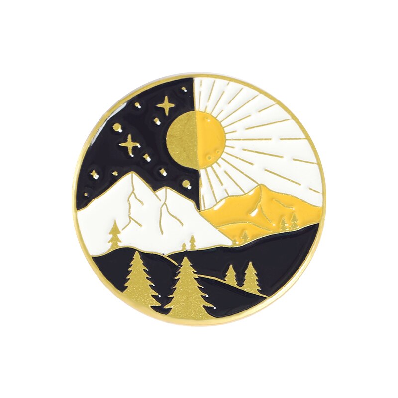 Camping Themed Metal Brooch
