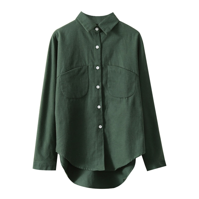 Blusa estiva a maniche lunghe da donna.