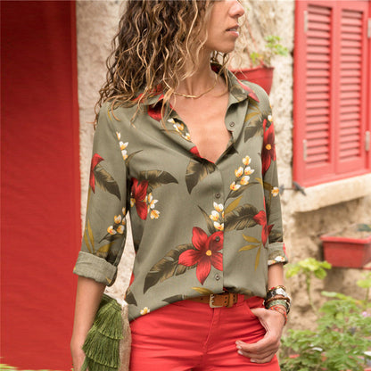 Women's  Long Sleeve Chiffon Blouse