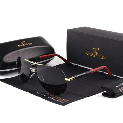 Occhiali da sole classici polarizzati in alluminio da uomo. Questi occhiali da sole combinano un design classico con materiali di alta qualità.