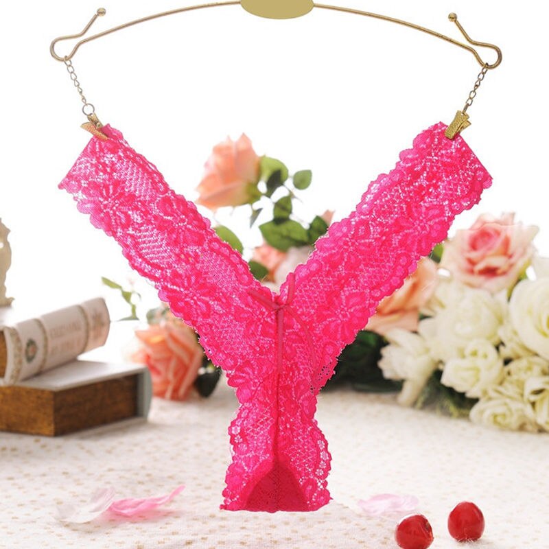 Women's Floral Embroidered Transparent Thongs
