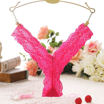 Women's Floral Embroidered Transparent Thongs