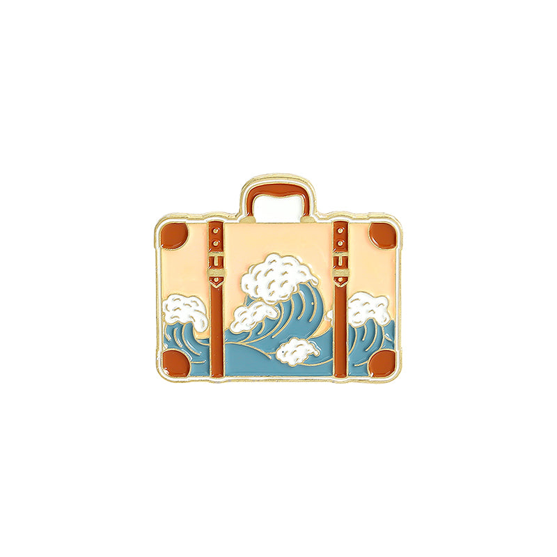 Camping Themed Metal Brooch