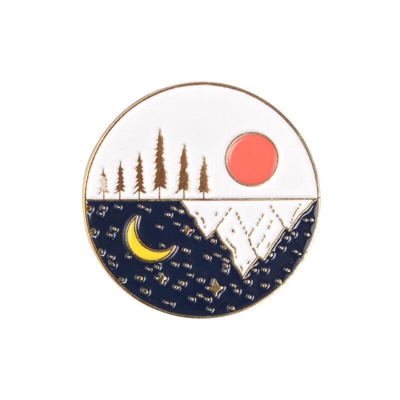 Camping Themed Metal Brooch