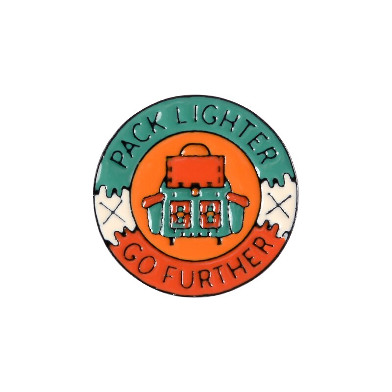 Camping Themed Metal Brooch