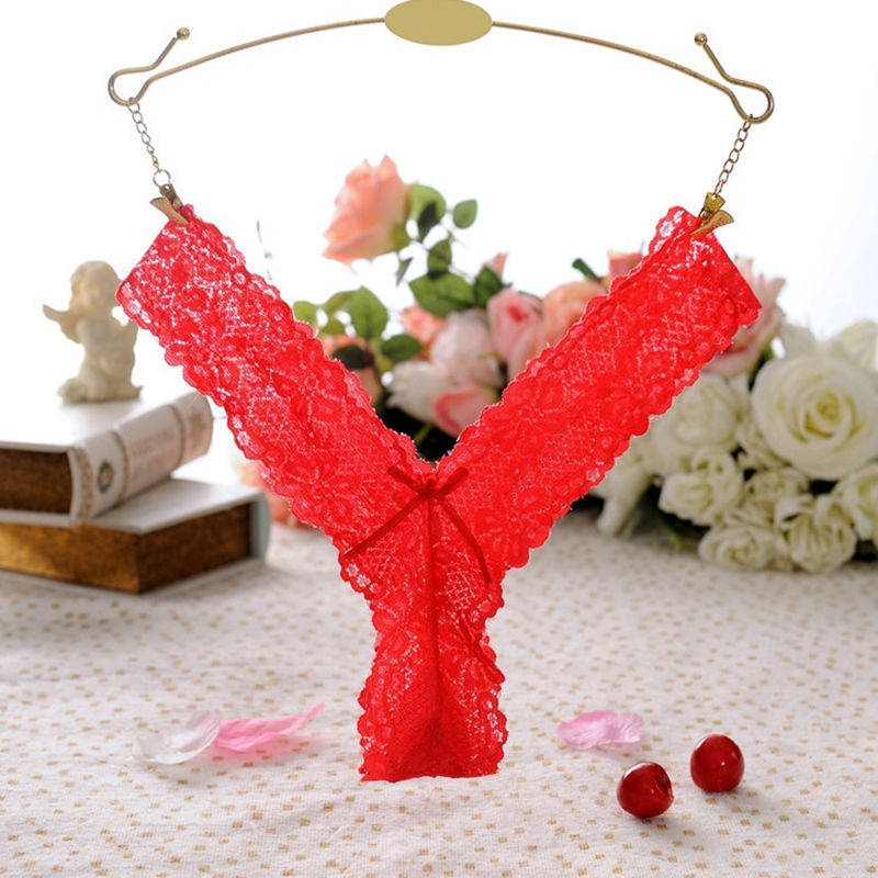 Women's Floral Embroidered Transparent Thongs