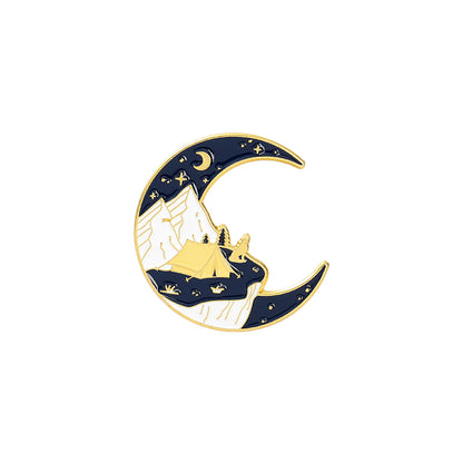 Camping Themed Metal Brooch