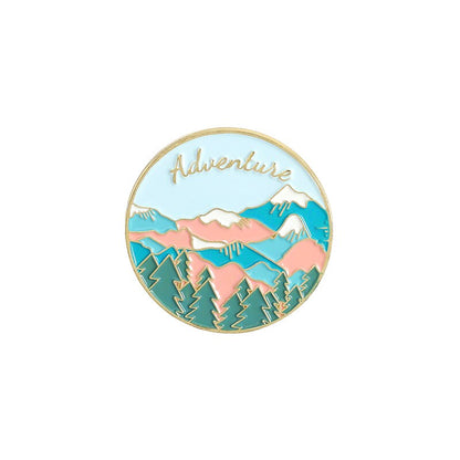 Camping Themed Metal Brooch