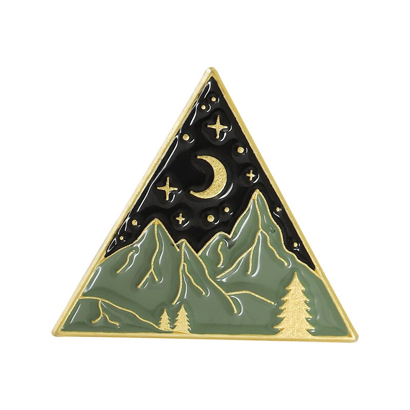 Camping Themed Metal Brooch