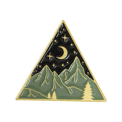 Camping Themed Metal Brooch