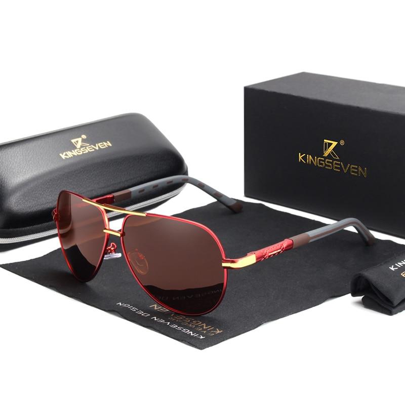 Occhiali da sole classici polarizzati in alluminio da uomo. Questi occhiali da sole combinano un design classico con materiali di alta qualità.