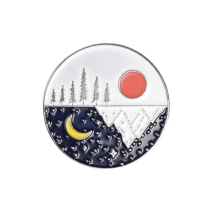 Camping Themed Metal Brooch
