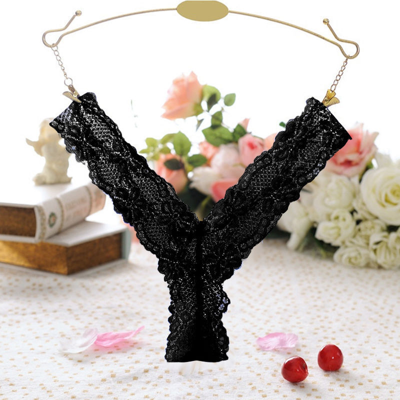 Women's Floral Embroidered Transparent Thongs