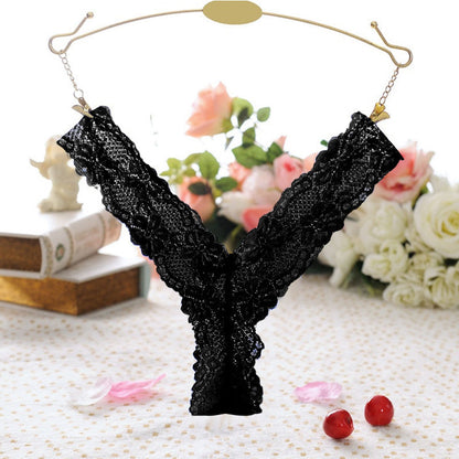 Women's Floral Embroidered Transparent Thongs